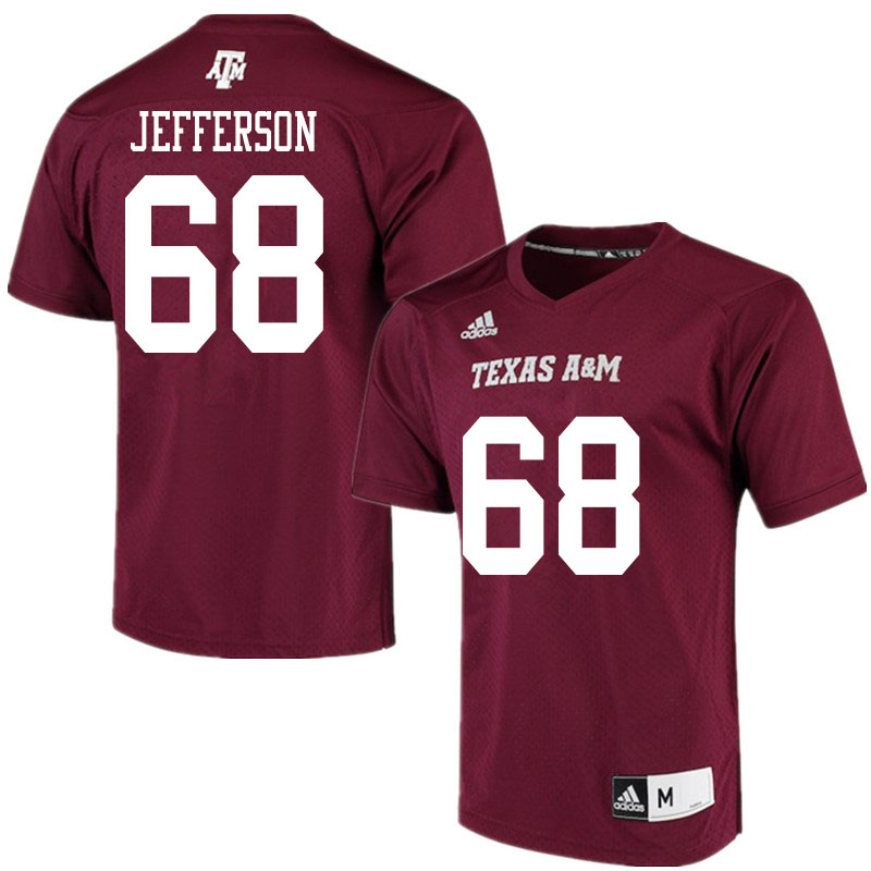 Men #68 Jordan Jefferson Texas A&M Aggies College Football Jerseys Sale-Alternate
